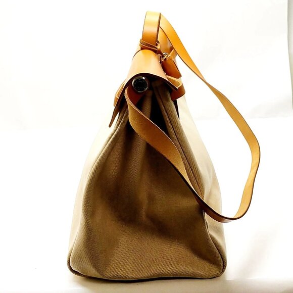 Hermes Hand Bag Beige Canvas mon-1500-091325 - Picture 5 of 16